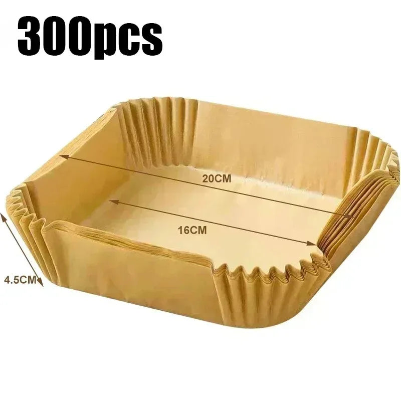 50/100pcs Air Fryer Grease Absorbent For Household Baking Pans With Thickened Silicone Paper Pads